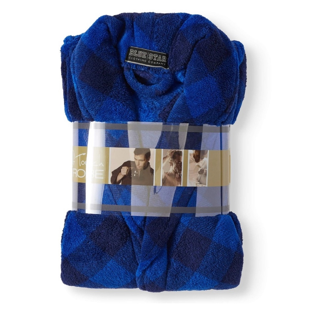 Blue Star Clothing Mens One Size Fits Most Soft Plush Bath Robe